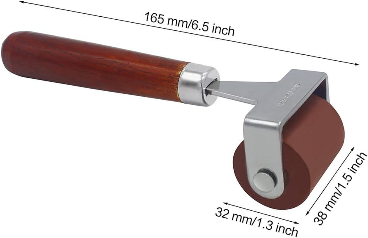 Rubber Brayer, Brayer Ink Roller, Soft Rubber Brayer Roller with Wooden Handle
