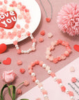 50Pcs Rose Beads Pink Shell Rose Carved Loose Beads Floral Cameos Spacer Bead for Buddha Mala Jewelry Making Necklace Bracelet Supplies Scrapbooking DIY Crafts Wedding Decors