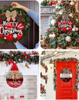 6 Pack Wood Circles for Crafts 14 Inch Unfinished Wood Slices Blank Wooden Door Hanger Sign round Wood Discs with Bows Twine Glue Point for DIY Crafts Painting Christmas Home Holiday Decor