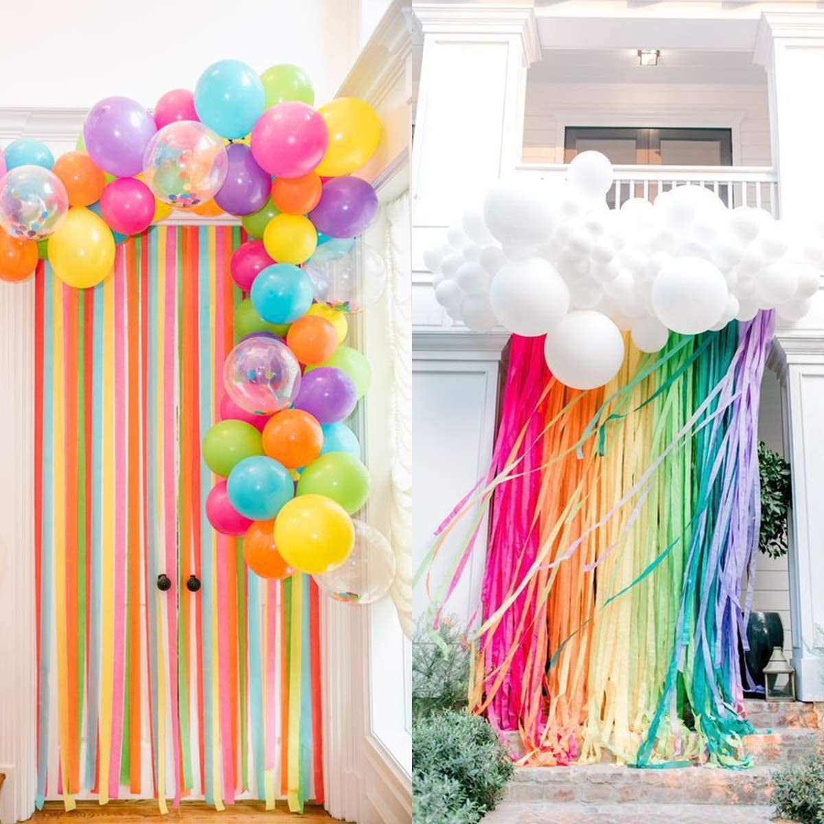 12 Rolls 984Ft Crepe Paper Streamers in 12 Colors for Rainbow Party Decorations Wedding Ceremony Birthday Indoor Decoration