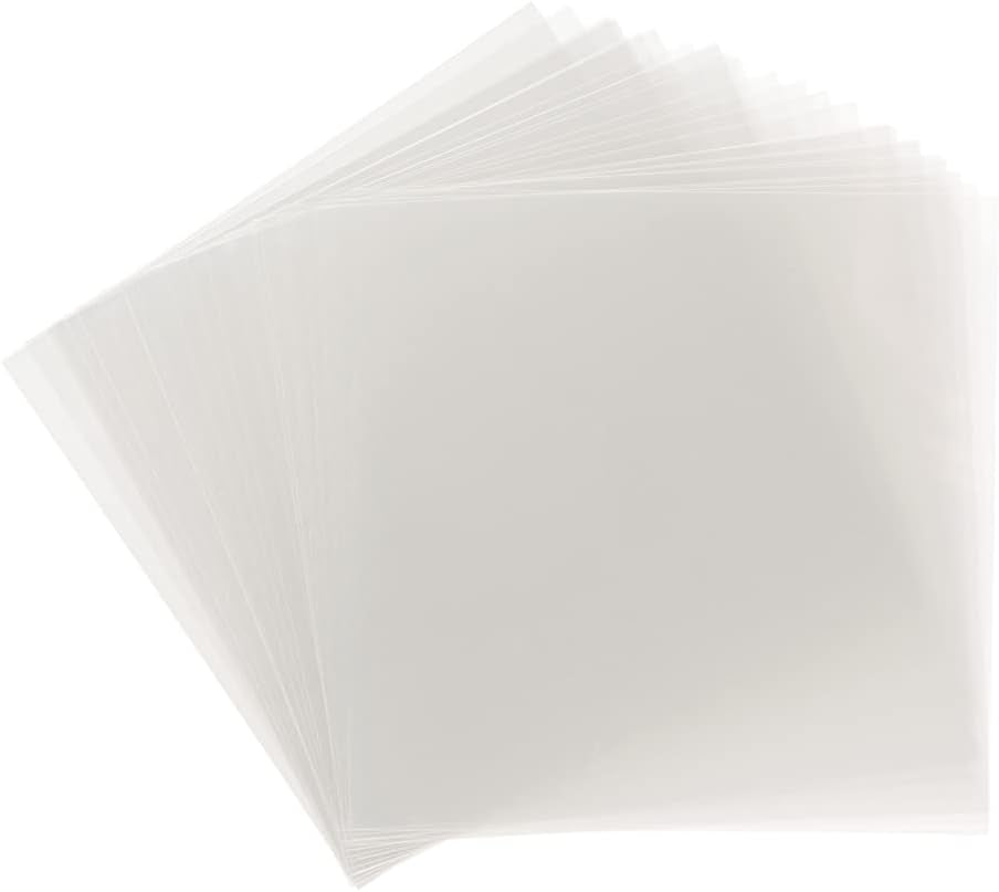 50 Pack 12X12 .007 Clear Craft Plastic Sheets Compatible with Cricut, Stencils, Cards, Journals, Crafts, 3D Embellishments, Acetate Sheets for Crafts, Plastic Sheet .007"