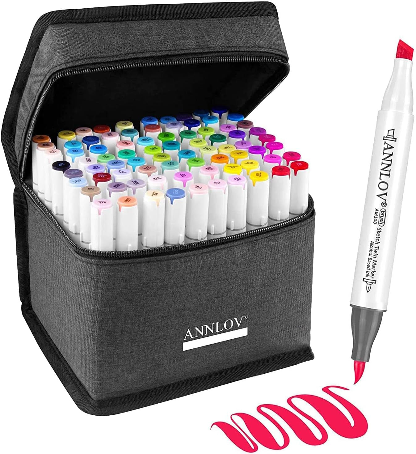 Alcohol Brush Markers,Brush & Chisel Tip Sketch Art Marker for Kids Drawing Artist Sketching,Adult Coloring and Illustration (40)