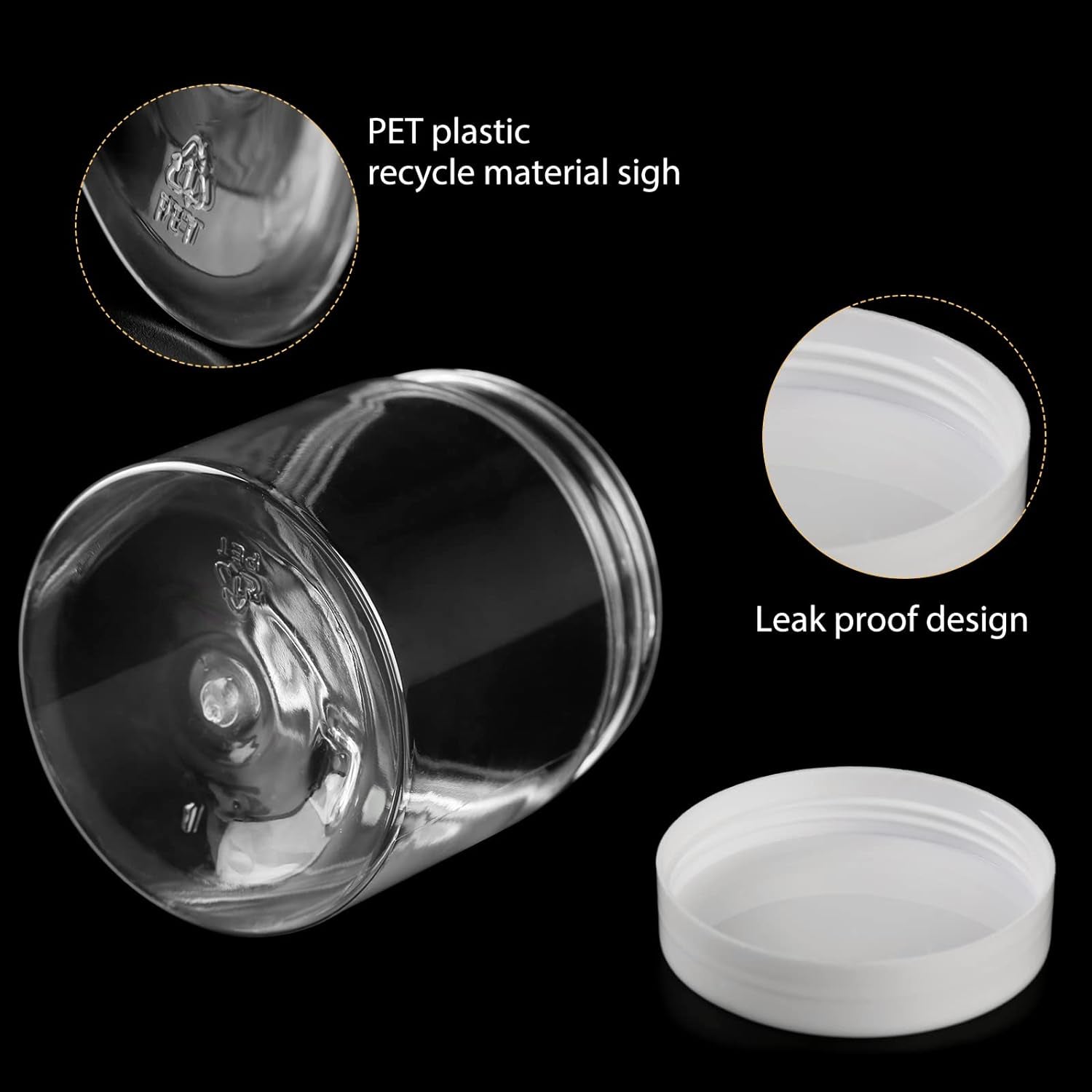 24 Pack 6Oz Slime Containers with Lids Plastic Jars for White Water-Tight Lids and Stickers Mini Storage for DIY Slime Making, Candy, Beads, Art Crafts, Lotion