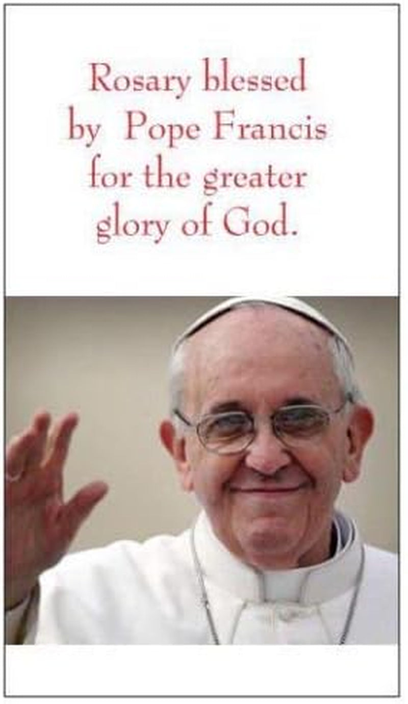 Made in Italy Blue Rosary Blessed by Pope Francis Vatican Rome Holy Father Crystal Glass Beads with Silver Toned Base Papal Cross Crucifix Blessing