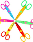 Plastic Kids Design Safety Art Scissors Creative Crafts Scissors Paper Scrapbooking Decorative Wave Lace Edge Cutters Set 6 PCS