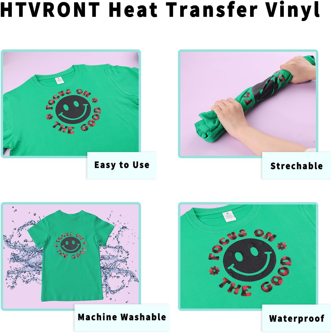 HTV Vinyl Heat Transfer Vinyl Bundle-70 Pack Iron on Vinyl for T Shirts 51 Assorted Colors HTV Sheets with Weeding Hooks and Teflon Sheet