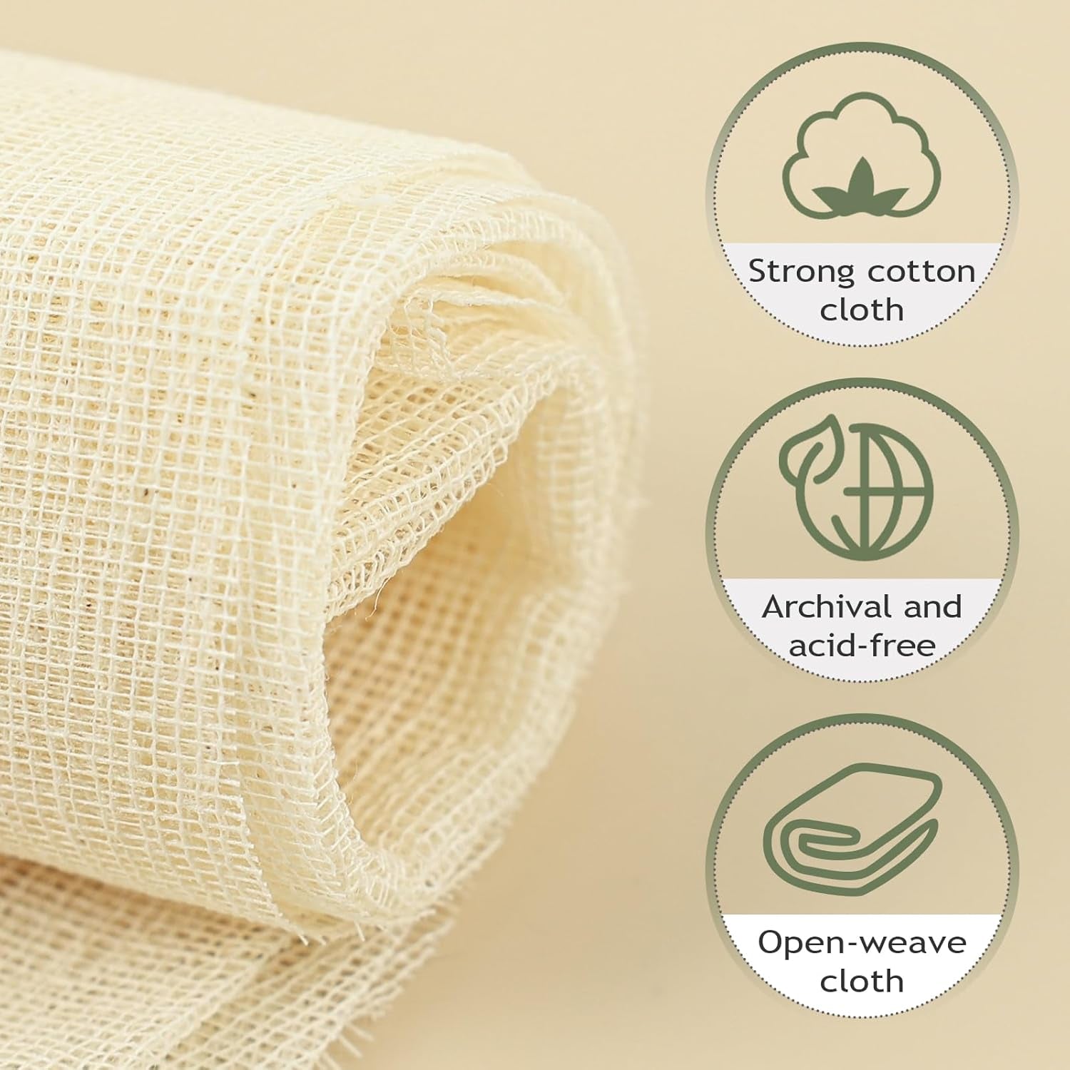 Bookbinding Super Cloth, Book Making Book Repair Cloth Material for Repairing Old Books, 18X30 Inch. Neutral Color.