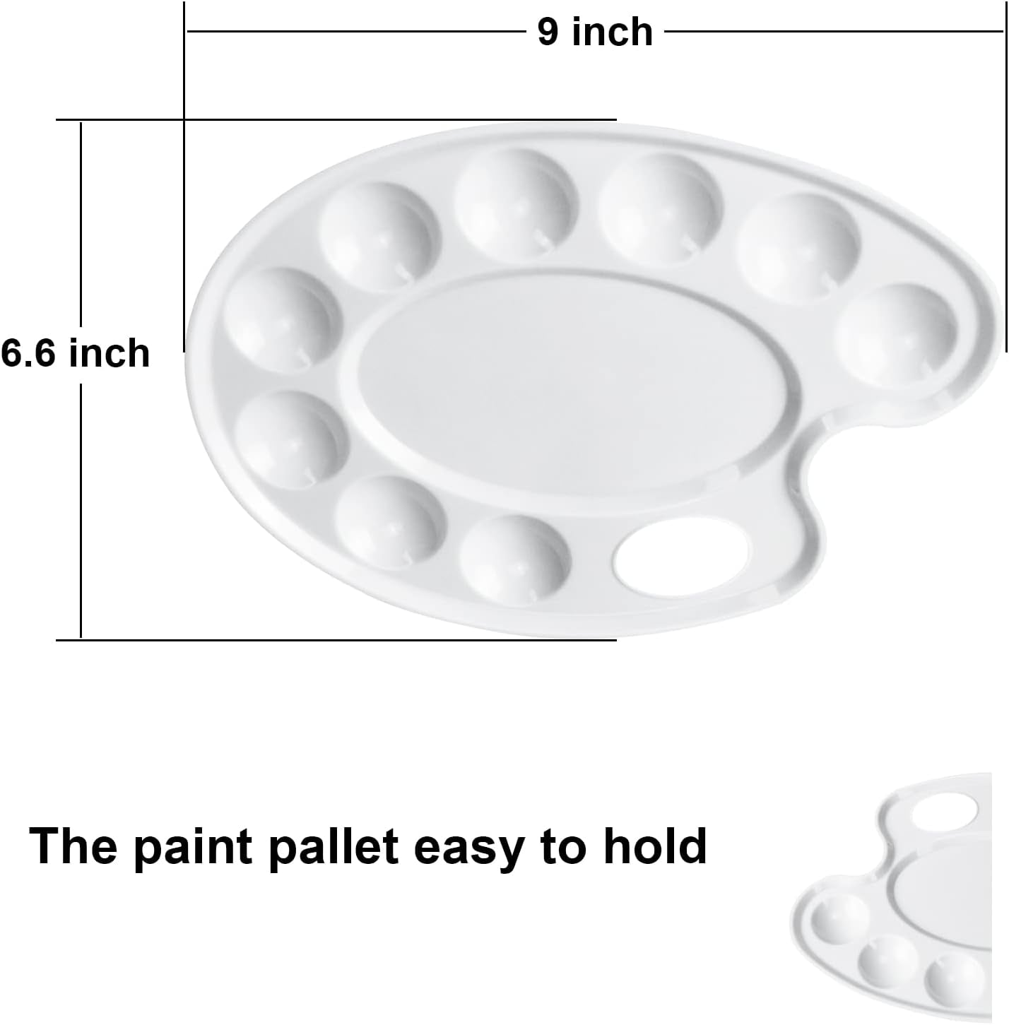 Update 30Pcs Paint Tray Palettes,Plastic Paint Tray Palette,Paint Palettes,Paint Pallets with 9 Wells for Adults & Kids, or Painting or DIY Craft Class,White