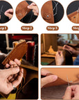 Upholstery Sewing Thread Kit,3 Rolls Upholstery Thread Heavy Duty Nylon Thread with 7 Pcs Leather Needles for Hand Sewing for Upholstery Leather Canvas Bags Sofa Furniture(3 Colors)