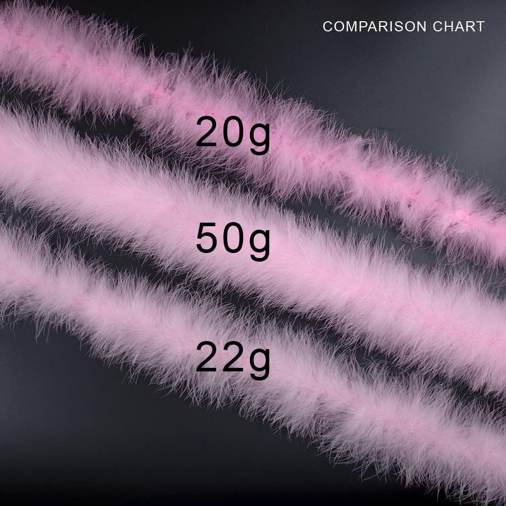 2 Yards 20G Fluffy Pink Marabou Feather Boa for DIY Craft Sewing Trim Home Wedding Party Christmas Decoration