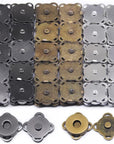 30 Sets Magnetic Snaps Button for Purse Handbag Wallet Overcoat Bag Mixed 3 Colors Fasteners Snap Buttons