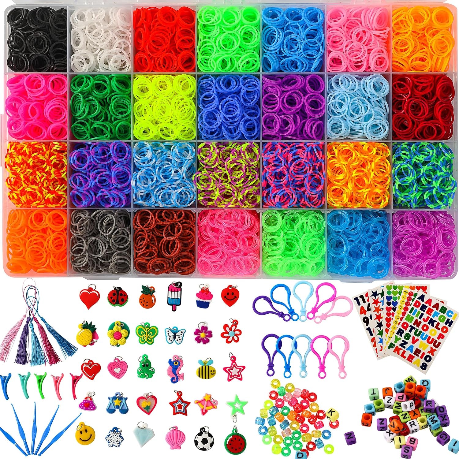 Rubber Band Bracelet Kit, Loom Making Kit for Girl, Loom Bands Refill Kits for Children Boy Girls Gift DIY Friendship Bracelets