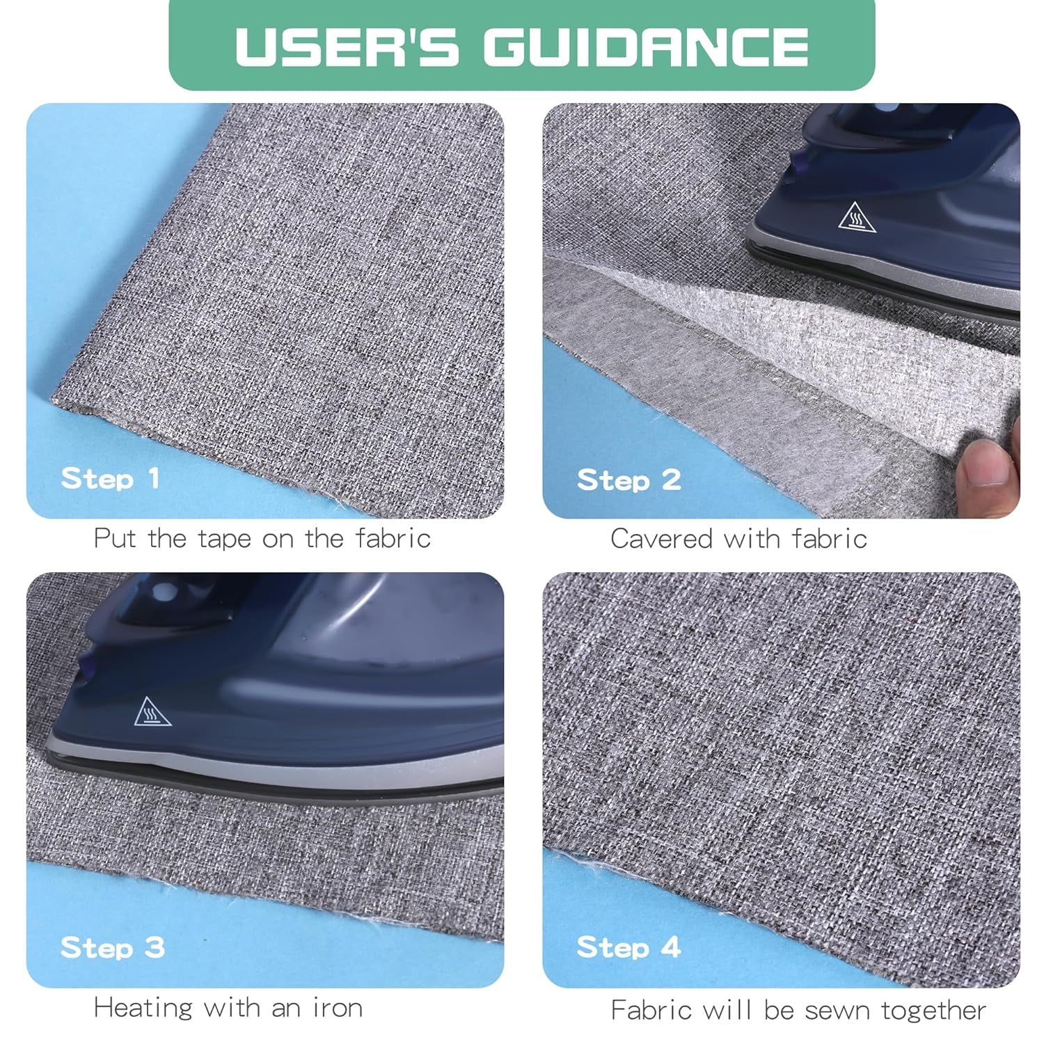 Fabric Fusing Tape - Iron on Hemming Tape, Double Sided Fusing Hem Tape Durable Adhesive for Skirts Jeans Clothes Pants Collars Curtains - White, 1 Inch Wide 72 Yard Long Total