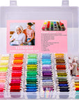 200Pcs+ Embroidery Floss Kit, Friendship Bracelet String Kit with Organizer Box-Included 100Pcs Friendship Bracelet Floss Thread,Cross Stitch Kits Gifts