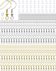 Hypoallergenic Earring Hooks,  600Pcs Earring Making Kit with Jump Rings and Clear Rubber Earring Backs for DIY Jewelry Making (Silver and Gold)