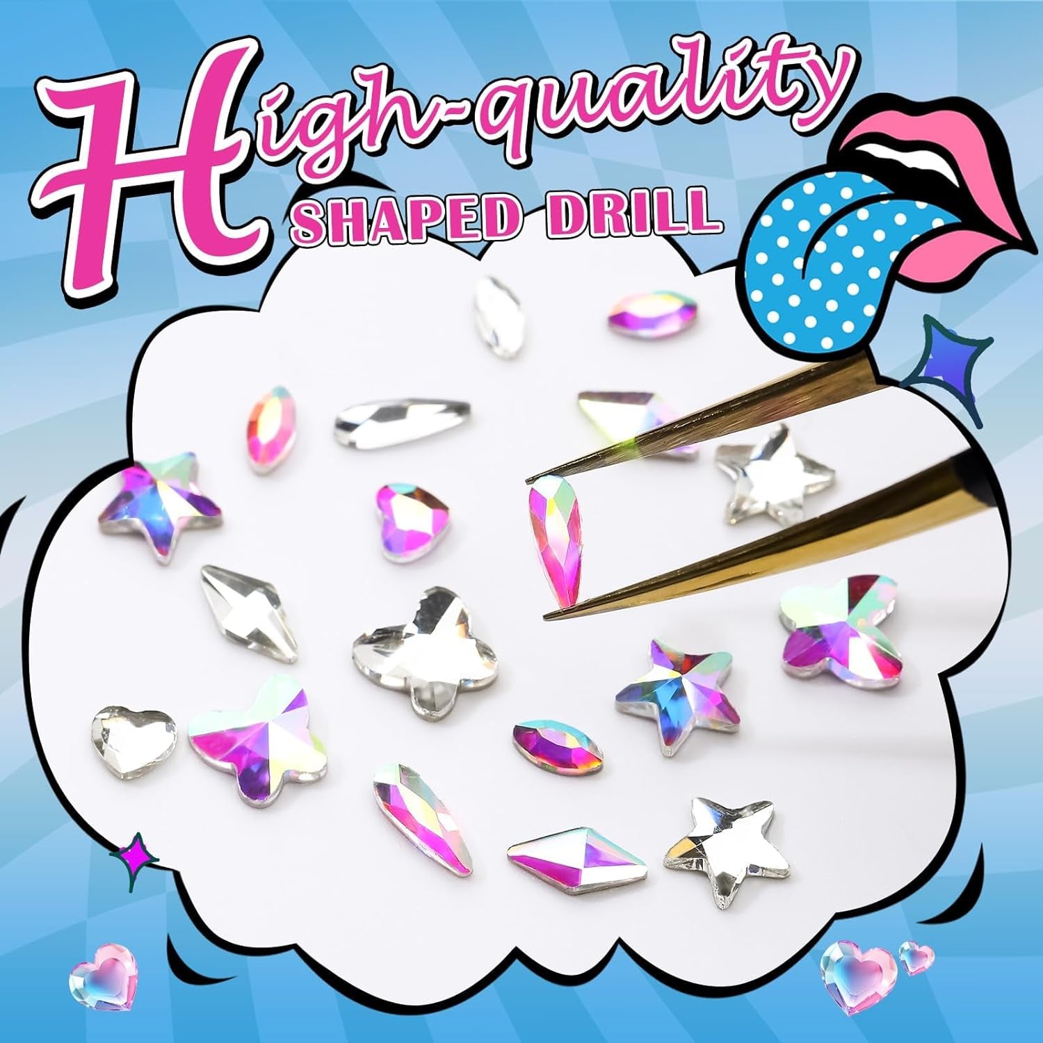 380 Pcs Teeth Gem Kit,Tooth Diamonds Gems Kit for Teeth DIY Crystals Teeth Jewelry Kit for Girls Y2K Crystal AB Rhinestones Butterfly Love Star Multiple Styles for Boys Harmless Fashionable
