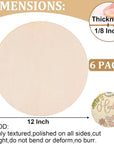 12 Pack 12" Wood Circles for Crafts, round Wooden Discs for Crafts, 3Mm Unfinished Blank Wood Signs for DIY Crafts, Door Hanger, Sign, Wood Burning, Painting, Christmas Halloween Decor