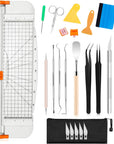 23PCS Weeding Tools for Vinyl, Craft Weeding Tools Set with 12Inch Paper Cutter and Trimmer for Scrapbooking,Silhouettes,Cameos,Lettering,Cutting,Craft Paper, Labels and Cardstock(Black)