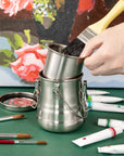 Paint Brush Washer, Airtight Stainless Steel Brush Cleaner for Painting (Medium)