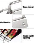 100 Pack Key Fob Hardware 1 Inch Bulk, Silver Tone Key Chain Fob Wristlet with Key Ring for Wristlet Keychain, Key Lanyard, Key Chain Making Hardware Supplies