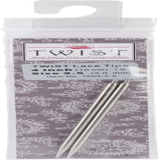 7504CG-2.5 4-Inch Twist Red Lace Interchangeable Tips, 2.5/3Mm