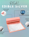 Silver Leaf Loose Sheet 25 Sheets Edible Silver Leaf Each Sheet of Silver Leaf 9.5 Cm by 9.5 Cm, Loose Leaf Silver