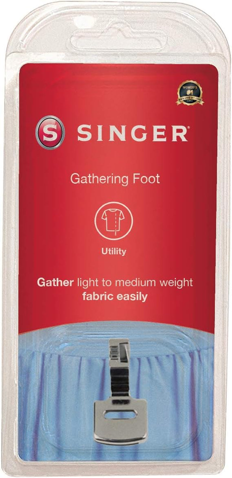 | Gathering Presser Foot for Low-Shank Sewing Machines, Simutaneously Trims & Hems Edges, Zig-Zag and Over-Edge Stitches - Sewing Made Easy