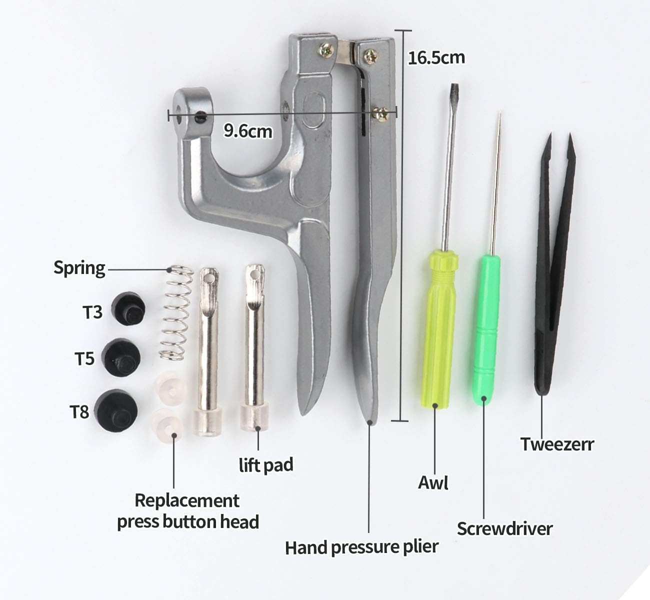 400 Sets Snap Fasteners Kit, Snap Pliers+20 Colors T5 Plastic Snap Buttons, Fasteners Poppers Press DIY Studs Tools with 2 Storage Boxes, Snap Set for Sewing,Clothing and Crafting