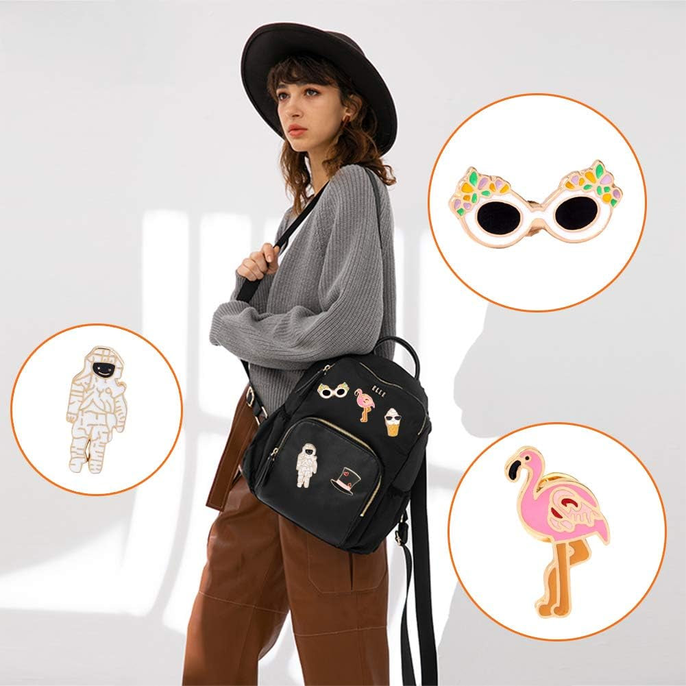 25 Pieces Cute Enamel Lapel Pin Set Cartoon Brooch Pin Badges Brooch Pins for Clothing Bags Jackets Accessories Supplies DIY Crafts