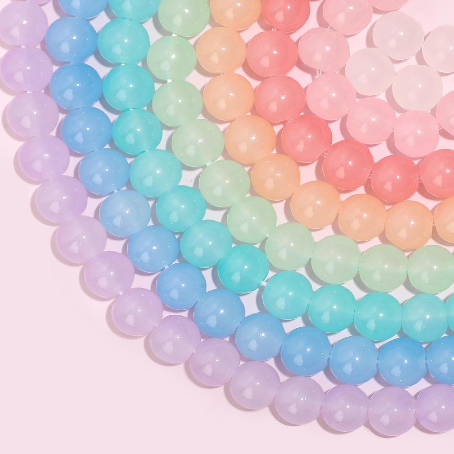 1600 Pcs Glass Beads for Bracelets, 48 Colors Crystal Beads for Jewelry Making 8Mm round Friendship Bracelet Beads for DIY Crafts Holiday Gifts, SKU-037-1