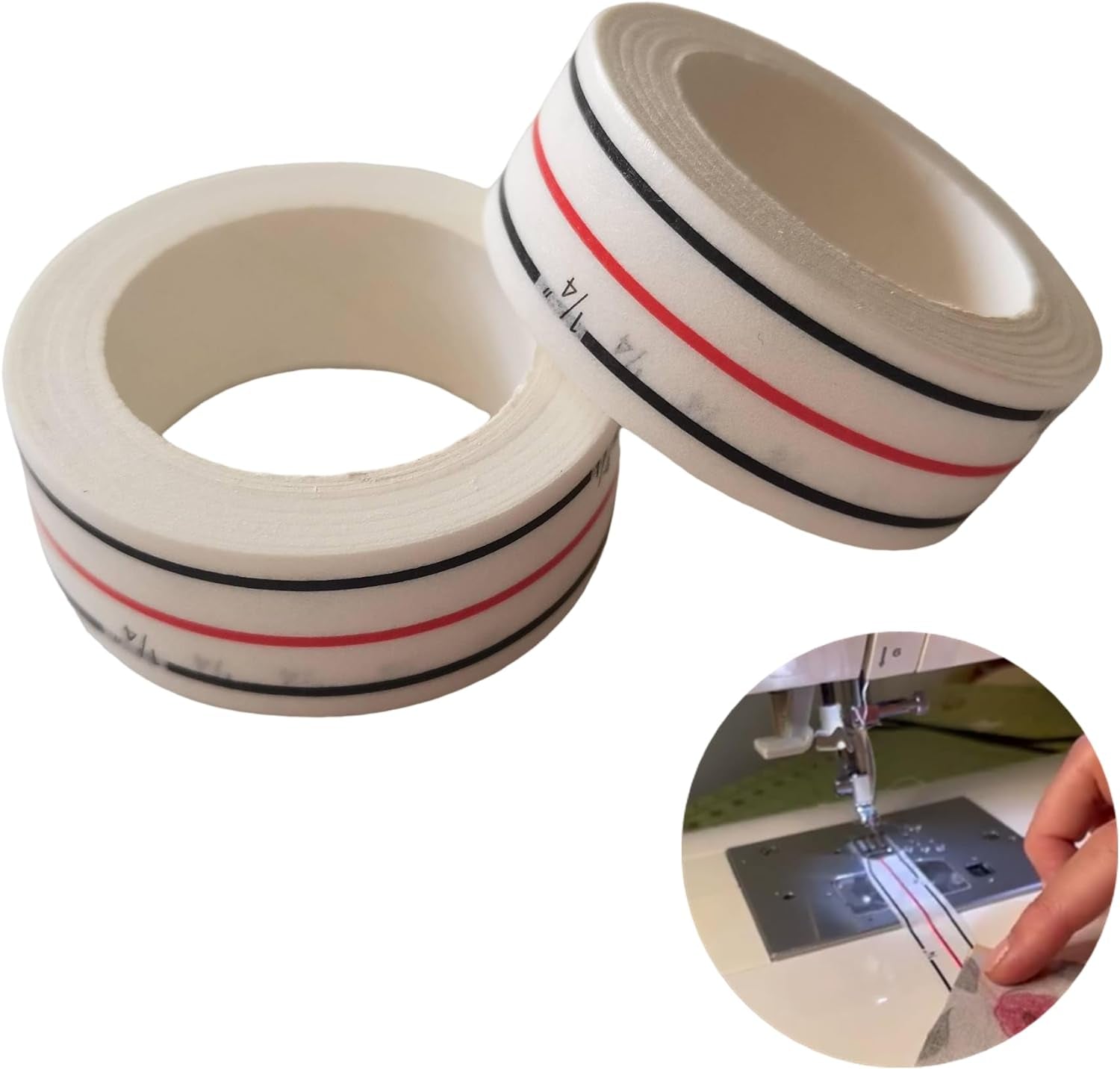 1/4" Seam Diagonal Seam Tapes 10Yard Each Roll Sewing Basting Tape for Stitching Straight Diagonal Seams Instruction Tool Seamingly Accurate Seam Guide for Sewing Machines (2)