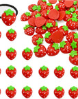HWAQHDYL 50 Pcs Resin Strawberry Flat Back Cute Flat Back Charms Kids Scrapbooking Embellishment for DIY Craft Decors Hair Accessories Craft Making (B)