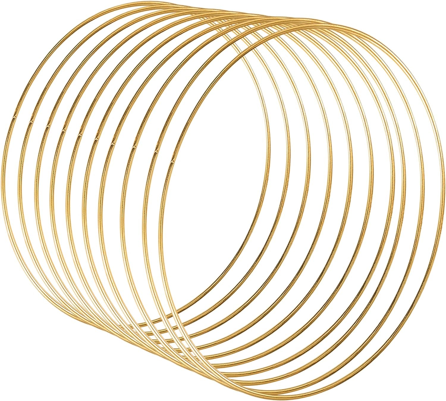 10 Pack 12 Inch Large Metal Floral Hoop Wreath Macrame Gold Craft Hoop Rings for DIY Wedding Wreath, Dream Catcher, and Wall Hanging Craft
