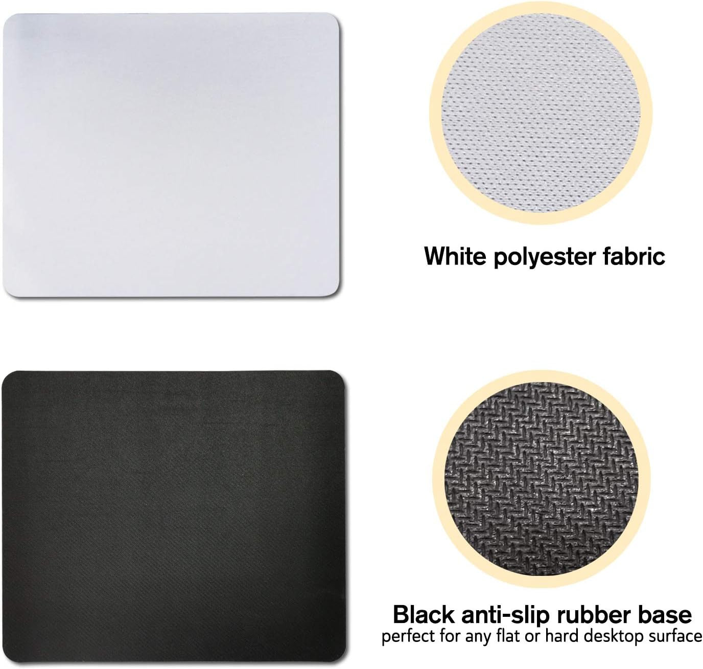 Sublimation Mouse Pad Blank Rectangular Blanks 12 Pcs for Sublimation Transfer Heat Press Printing Crafts 24X20X0.2Cm White