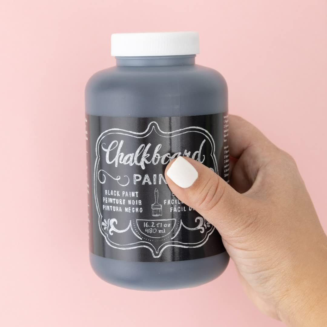 Chalkboard Paint Black, 16 Oz, Use for Walls, Doors, Paper, Wood, and More, Perfect for Cards, Decorations, Party Favors, and More
