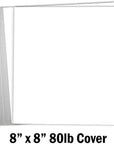 8X8 White Scrapbook Cardstock Paper 80Lb Cover Card Stock 100 Pack (Bright)