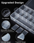 18 Grids Large Plastic Compartment Container, Bead Storage Organizer Box Case with Adjustable Removable Dividers for Jewelry Craft Tackles Tools, Size 11.7 X 7.7 X 1.7 In, White