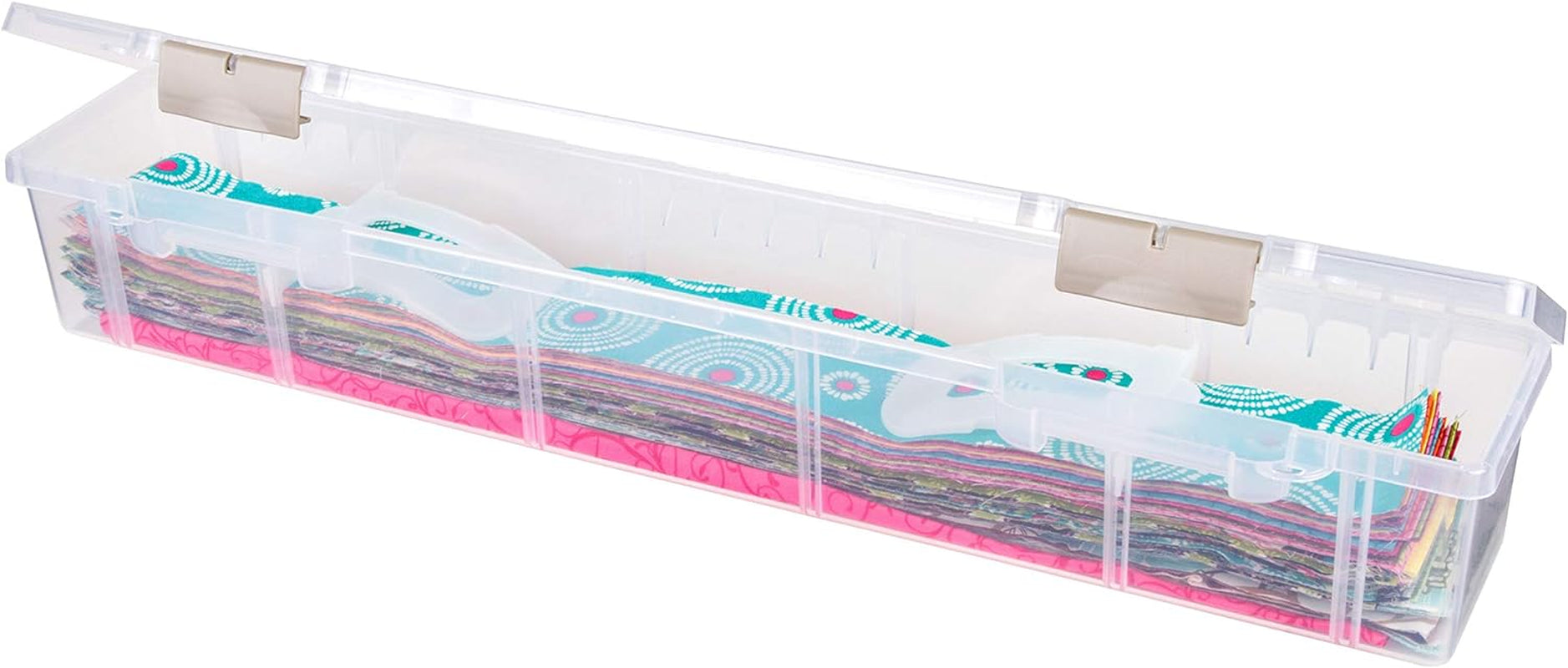 6999AB Fabric Strip Case - Crafts, Quiliting &amp; Sewing Organizer, [1] Plastic Storage Case, Translucent