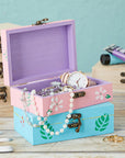 6 Pack Unfinished Wooden Boxes for Crafts with Hinged Lids and Front Clasps, 6X4X2 in for Jewelry, Crafts, Storage