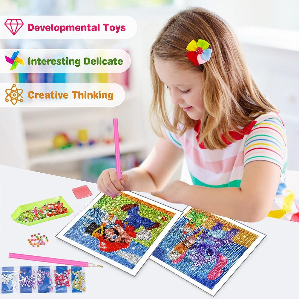 Diamond Kits for Kids Adults 4 Pack 5D Diamond Full Drill Diamond Art for Kids Ages 6-8-10-12 and Beginners