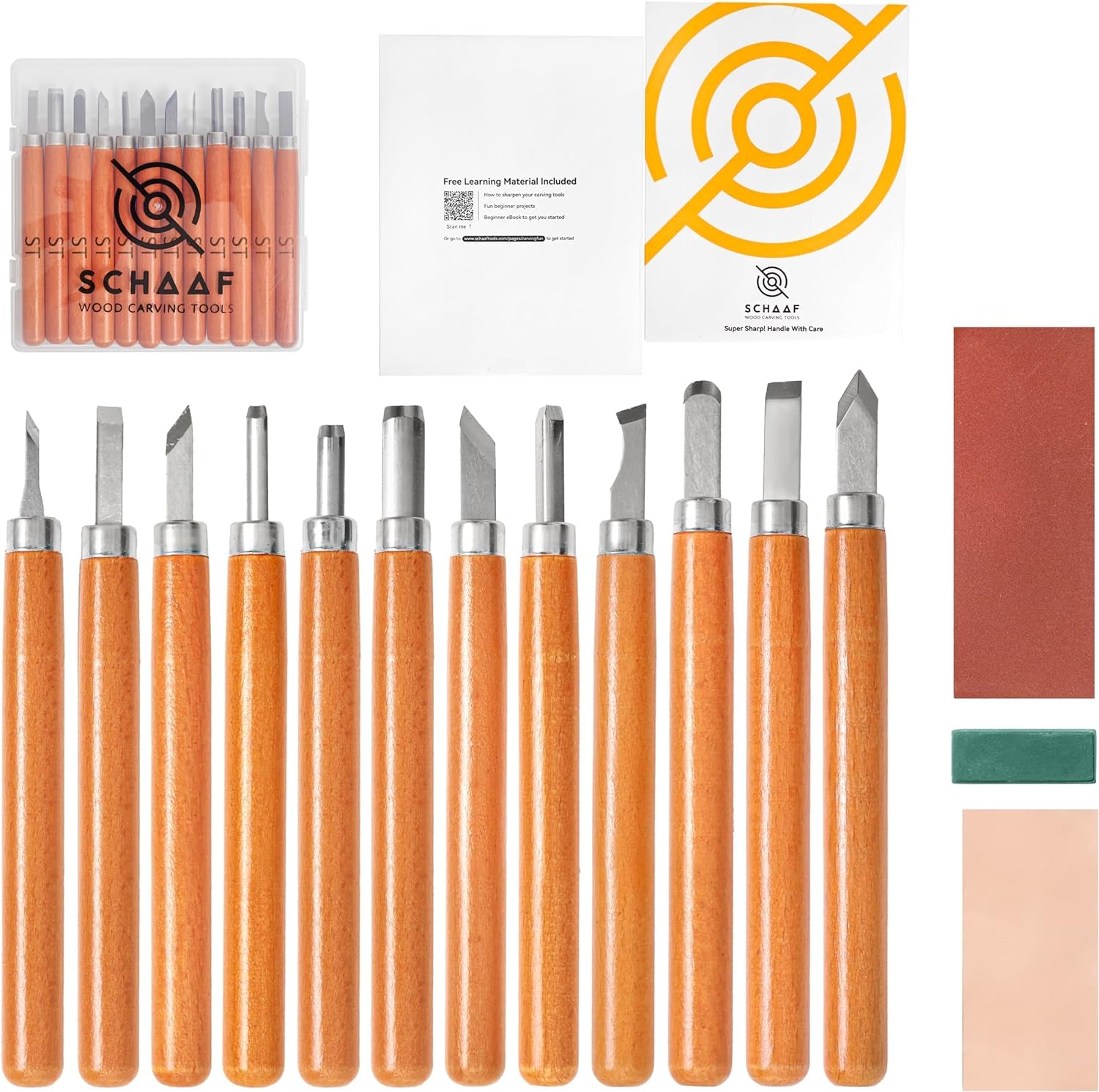 Beginner Friendly Wood Carving Tools, Razor Sharp Detail Wood Carving Kit, DIY Wood Carving Set with Learning Videos, Linoleum Carving Tools, 15Pc Precision Japanese Pen Chisel Set from