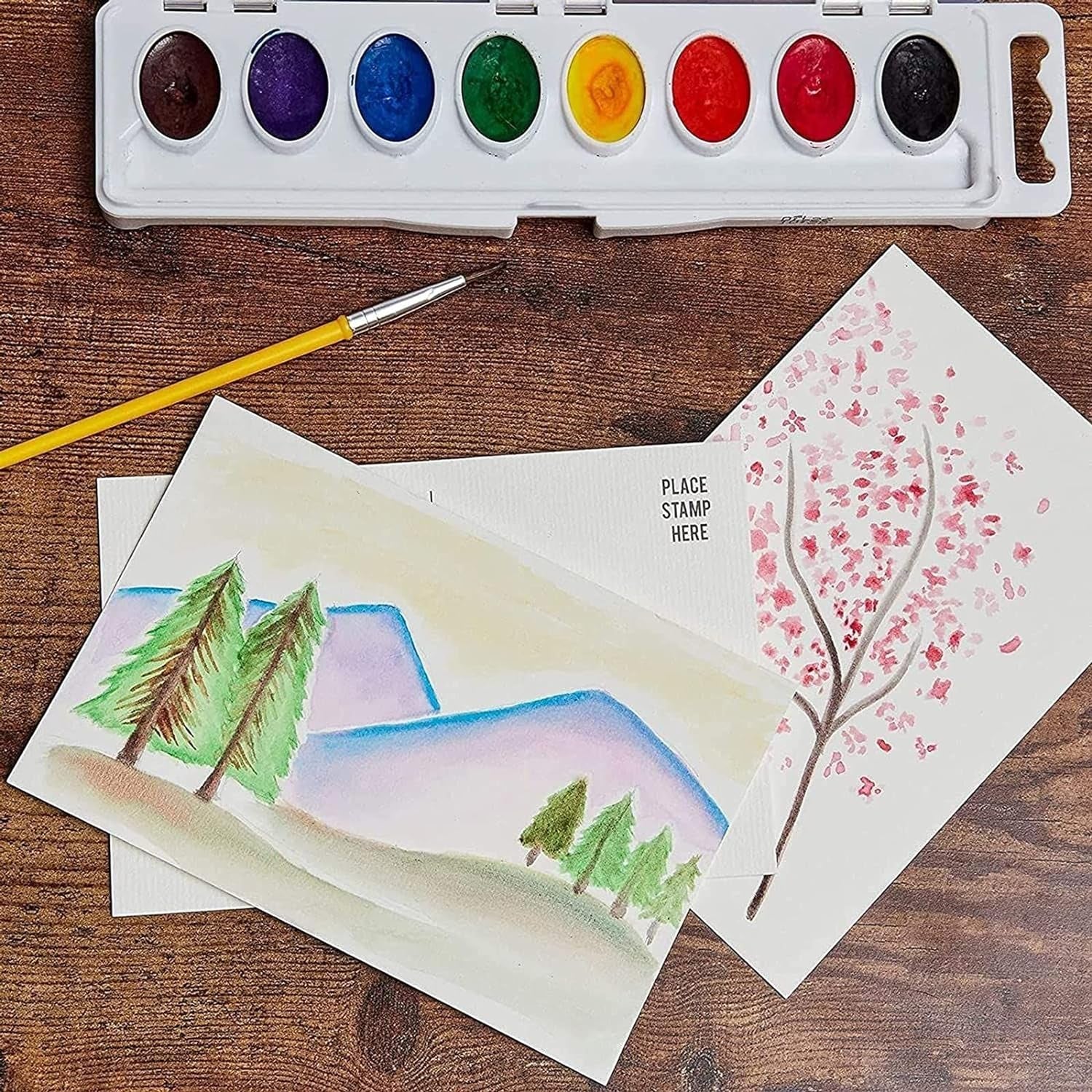 50 Pack Watercolor Postcards Blank, Bulk 4X6 Inch Cards to Paint, for Art, DIY (White, 300Gsm Cardstock)