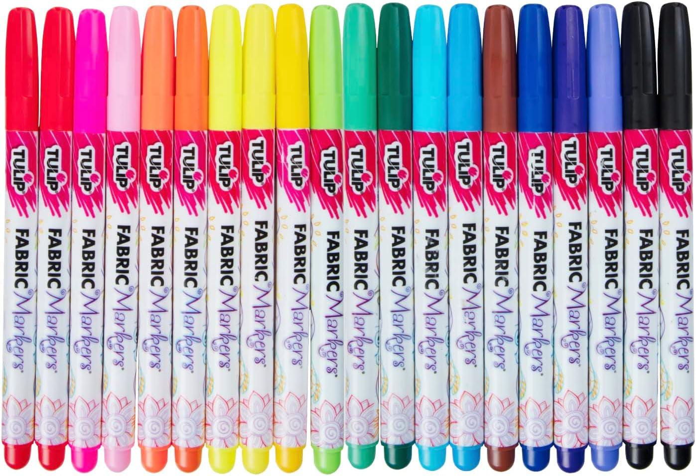 Permanent Nontoxic Fabric Markers, 20 Pack, Multicolor