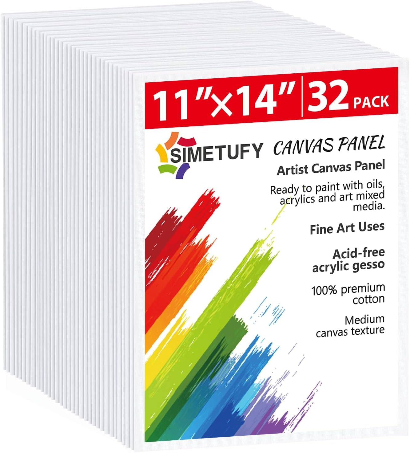 11 X 14 Inch Canvas Boards for Painting 32 Pack, Pre-Primed Blank Canvases for Painting 100% Cotton Paint Canvas for Acrylic, Oil