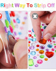 2774Pcs Gem Stickers Jewels for Crafts - Self Adhesive Rhinestone Jewel Stickers, Stick on Gems Rhinestones for Crafts, Acrylic Bling Heart Stickers, Craft Supplies for Kids