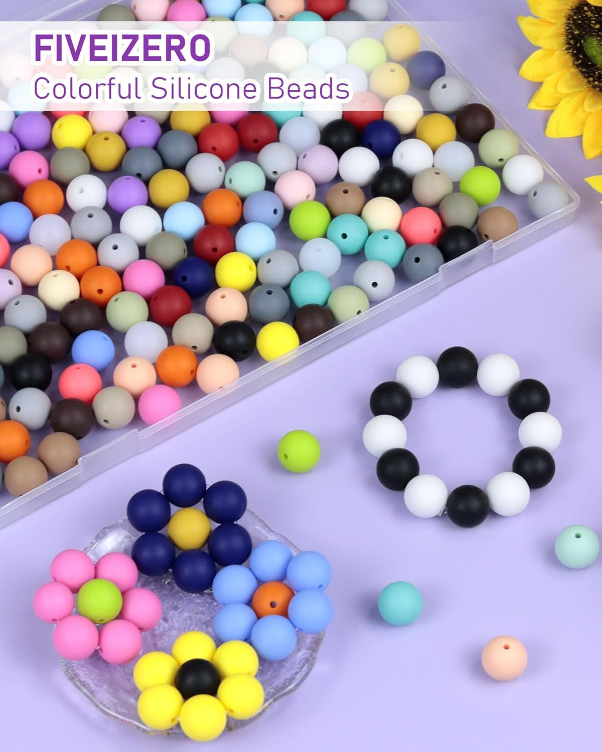 150PCS  Silicone Beads, 30 Colors 15Mm Silicone Beads Bulk for Keychain Making,Focal Beads Rubber round Bulk Beads Mixed Color Silicone Beads for DIY Crafts Making