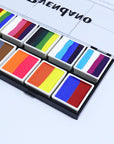 Professional Face Paint Makeup Split Cake Palette 12 × 10Gm Water Actived, Non-Toxic One Stroke Rainbow Body & Face Painting Kit with 5 Stencils, 3 Brushes for Kids Adults