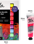Fluoro Acrylic Paint Set, 8 X 1.02Oz (36Ml) Tubes, 8 Colors, Suitable for Most Surfaces Including Canvas, Card, Paper and Wood