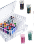1Pack 60 Grids Bead Organizer and Storage Diamond Painting Containers Portable Plastic Case Box Arts Crafts Storage for Seeds Beads Sewing Cosmetic Nail Glitter Powder Small Parts Rhinestones
