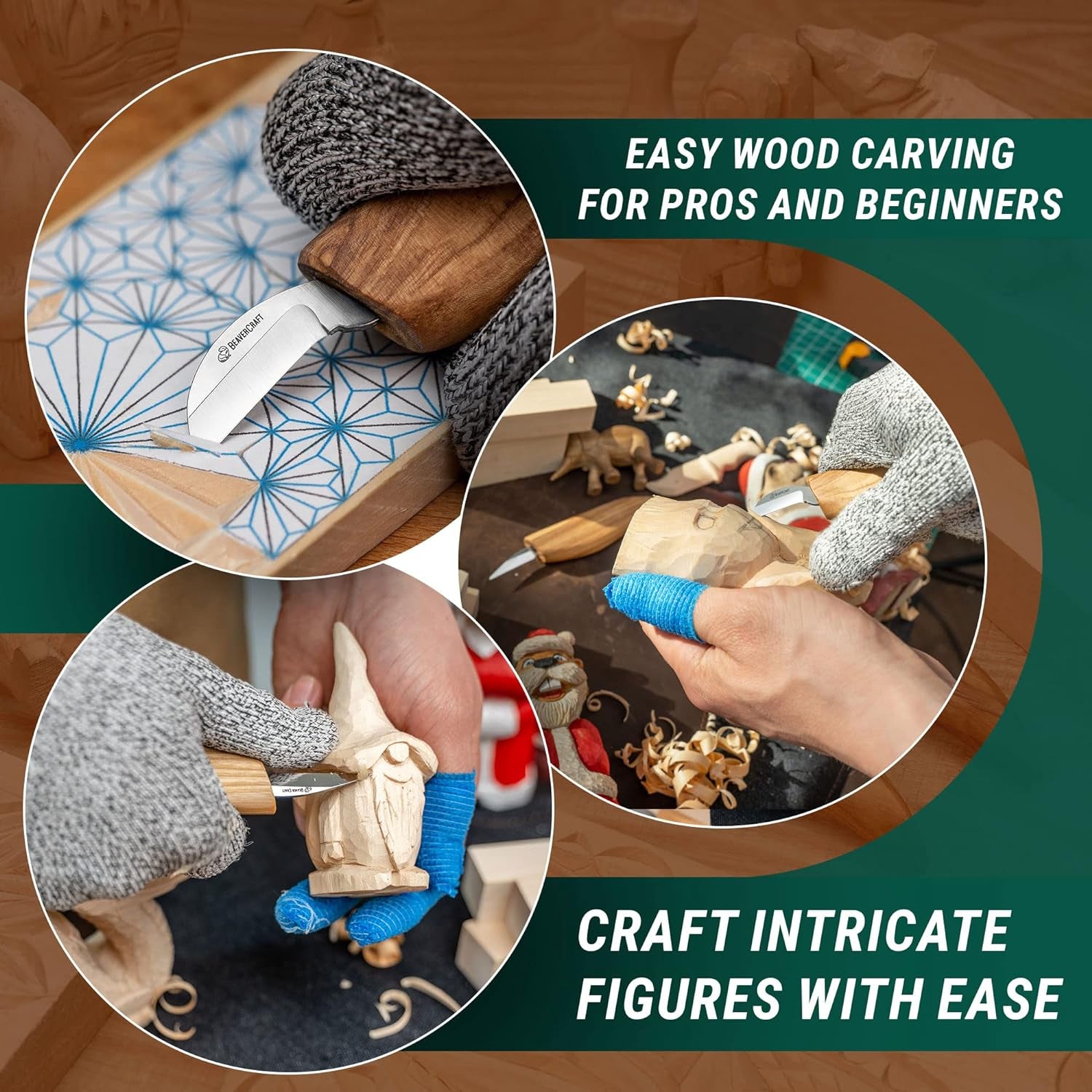 Wood Carving Kit S16 Wood Whittling Kit for Beginners Kids Wood Carving Set - Whittling Knife, Chip Wood Carving Knife, Basswood Carving Blocks Wood for Carving Knives Whittling Tools